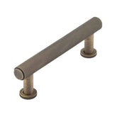 Burlington Piccadilly Knurled Cabinet Handles 96mm Antique Brass - Burlington Range